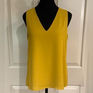 Babaton Mustard Yellow Sleeveless V-neck Blouse